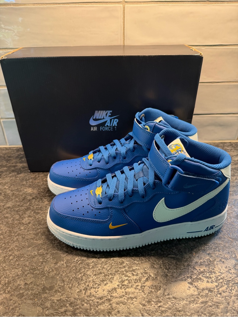 Nike Air Force 1 Mid Men's Sneakers in Blue with White Swoosh